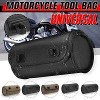 [hot]Motorcycle Fork Bag PU Leather Handlebar Tool Pouch Handle Bar Roll Storage Bag with 2 Straps For Cruiser Custom Chopper Bobber