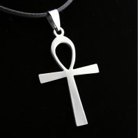 Stainless Steel Necklace for Women Men Vintage Fashion Ankh Cross Pendant Charms Chokers African Jewelry Punk Goth Gothic