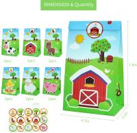 12pcs Farm Animals Party Bags Cow Paper Treat School Goodie Chick Gift Kids Birthday Favor 18pcs Stickers Baby Shower Supplies