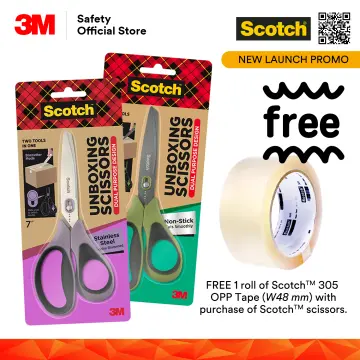 3M 1487 Scotch Stainless Steel Unboxing Scissors Purple 7in