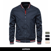 AIOPESON Solid Color Bomber Jacket Men Casual Slim Fit Baseball Mens Jackets New Autumn Fashion High Quality Jackets for Men