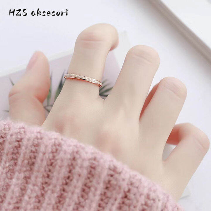 hzs-k-gold-แหวนสแตนเลสทรงกลมสำหรับผู้หญิง-fashion-simple-frosted-ring-2mm