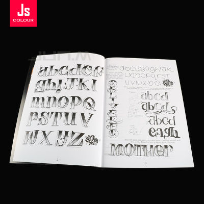 อุปกรณ์สักหนังสือตัวอักษรภาษาอังกฤษยอดนิยมตัวอักษรภาษาอังกฤษรูปแบบอเมริกันต้นฉบับรูป A4ขนาดสำหรับภาพวาดสัก Beginner
