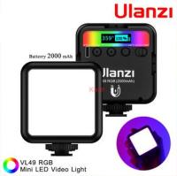 Ulanzi VL49 RGB ไฟกล้อง ไฟมือถือ ปรับไฟ RGB 360 สี แบบพกพา สว่างมาก เปลี่ยนสีได้ Mini LED Video Light ความจุ 2000 mAh (รับประกัน 1 เดือน)