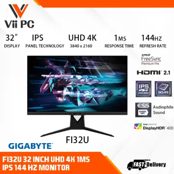 GIGABYTE M32U 32 144Hz 4K FreeSync Compatible Gaming Monitor, SS IPS,  3840x2160 Display, 1ms Response Time (MPRT), 1x Display Port 1.4, 2x HDMI  2.1, 3x USB 3.0, 1x USB Type C