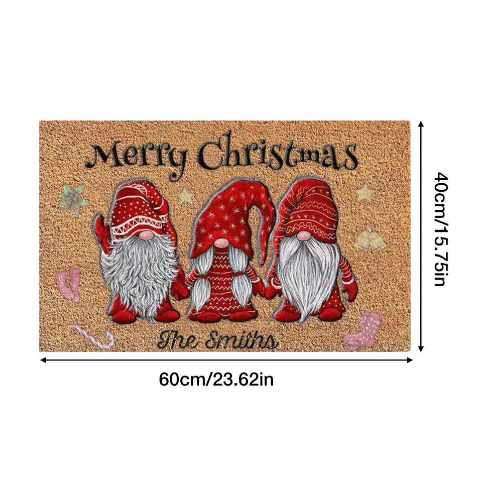 Welcome Winter Door Mat Non Slip Funny Gnomes Entrance Mats