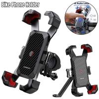 Bike Phone Holder 360° View Bicycle Cell Phone Holder Shockproof Cycling Phone Stand for 4.7-7Inch Mobile Phone Bracket GPS Clip