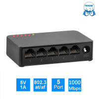 TEROW Gigabit Switch 5พอร์ต100Mbps หรือ1000Mbps เครือข่าย802.3 RJ45อีเทอร์เน็ต ATAF สำหรับ IP กล้องรักษาความปลอดภัยแบบไร้สาย