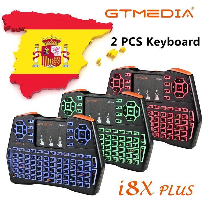 Hot GTMEDIA i8X Plus Spanish Air Mouse Touchpad English Keyboard