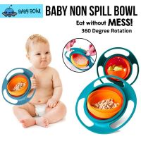 360 Degree Baby Gyro Bowl Childrens Cute Non Spill Rotation Balance Dish Plate Food-grade PP Feeding Tableware