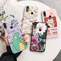 Philander SHOP เคสลายเสือดาวดอกไม้ไดโนเสาร์สุนัขแมวกวักนำโชคสัตว์น่ารักสำหรับ Huawei Y6 Y7 Y9 Y6 Y9 Y7 2019เคสซิลิโคนซิลิโคนโทรศัพท์เคส TPU