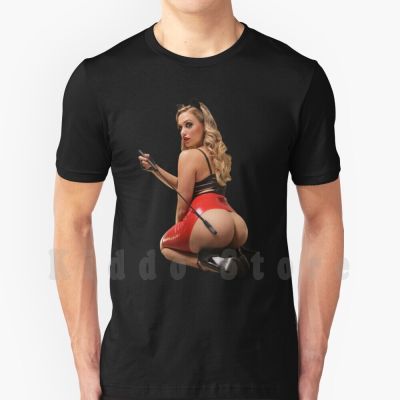 Mia Malkova Sexy Blonde Rabbit In Red Latex Print Shirt For Men Cotton T-shirt Cool New Hot Milf Blonde Blonde 100%