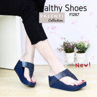 Valenti Collection รองเท้าเพื่อสุขภาพ Health &amp; massage Therapy flipflop นุ่มมาก เบา ใส่สบาย รุ่น F1287 Navy (สีน้ำเงิน))