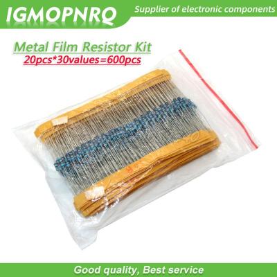 30values each 20pcs =600pcs  Metal Film Resistor Assorted Kit 1% 1/4W 10 Ohm  1M Ohm 10R 22R 47R 100R 200R 1K 2K 10K 100K 220K