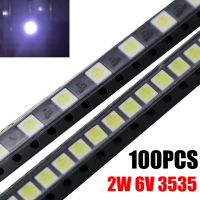 Unnicoco ไดโอด SMD แบบไฟด้านหลังทีวี2W 6V 3535 50/100ชิ้นชิป LED 150lm LCD สีขาวเย็น