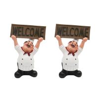 2X Home Gift Chef Decoration Chef Hands Up Welcome Sign "WELCOME" Little Chef Crafts Home Decor Coffee Shop