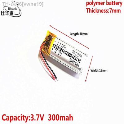 3.7V 300MAH 701230 Lithium Polymer LiPo Rechargeable Battery For Mp3 headphone PAD DVD bluetooth camera AirPods Pro battery [ Hot sell ] vwne19
