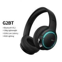 G2BT หูฟังบลูทูธ HIFI สเตอริโอรอบทิศทางต่ำพร้อมไมโครโฟน,หูฟังลดเสียงรบกวน RGB