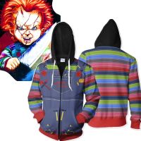 ผู้ชาย Casual Hooded Hoodie Chucky เครื่องแต่งกายแจ็คเก็ตภาพยนตร์เด็ก Play Sweatshirt ฮาโลวีน Cosplay Party