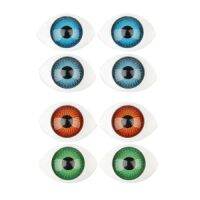 8 Pcs 9mm Iris Oval Hollow Plastic Doll Dollfie Eyes Eyeballs 11x16mm