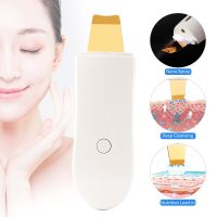 ✢ 24kHz Ultrasonic Skin Scrubber With Golden Head Nano Mist Moisturizing Deep Cleansing Facial Peeling Machine Face Skin Care Tool