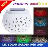 [NEW + สวยมาก ] Solar Garden Wall Lamp ! โคมไฟหัวเสาโซล่าเซลล์ แสงสลับเปลี่ยนสี RGB ได้ ทรงกลม โคมไฟพลังงานเเเสงอาทิตย์ใช้สำหรับติดตั้งเป็นโคมไฟหัวเสา Solar หน้าบ้าน ริ้มรั้ว ทางเดิน ประกับตกแต่งสวน Garden