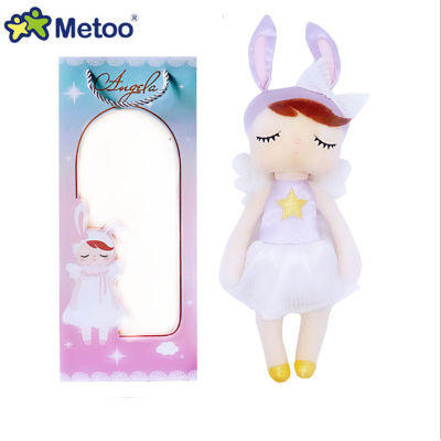 2020 Metoo Curly Angel Plush&amp;Stuffed Sweet Rabbit Cute Animals For Kids Toys Angela Doll For Girls Birthday Christmas Gift Dress