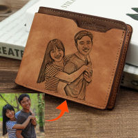 Personalized Photo Wallet for Men Gift Vintage Minimalism Engraved Handmade Custom Wallets High Quality Brown PU Leather Purse