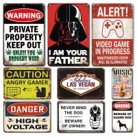 Vintage Warning No Trespassing Metal Poster Tin Sign Retro Farmhouse Gamer Room Decor Plaque Chic Man Cave Home Wall Stickers(only one size: 20cmX30cm)(Contact seller, free custom pattern)