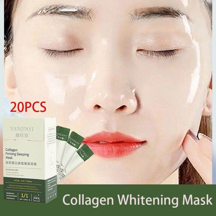 20Pcs/pack Collagen Jelly Sleeping Mask Antiaging Antiwrinkle Muscle