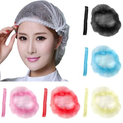 100pcs/Pack Disposable Hair Head Covers Net Bouffant Dustproof Anti Dust Caps Breathable Shower Bathing Hats Kitchen Showerheads