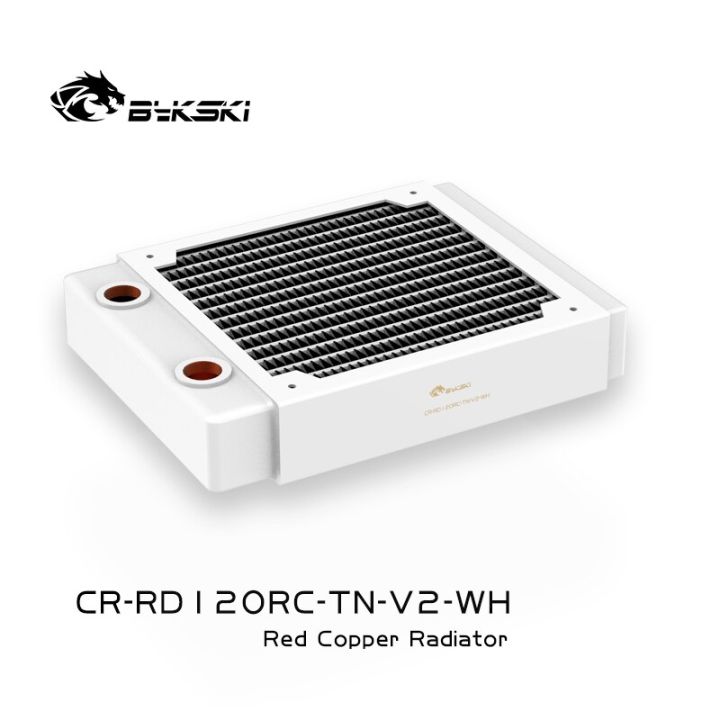 bykski-สีขาว30มิลลิเมตรหม้อน้ำบาง120-240-360-480มิลลิเมตร-ทองแดงสีแดง-14-fpi-120มิลลิเมตรพัดลมคอมพิวเตอร์น้ำระบายความร้อน-liquild-คูลเลอร์แถว