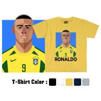 เสื้อยืดคอกลมPSM เสื้อยืดลายนักฟุตบอล ลายRonaldo R92002 S-5XL