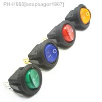 4PCS 3 pin 6.3mm terminals 12V 24V 220V Universal LED illuminated Car button light push button Switch ON/OFF Round Rocker Switch