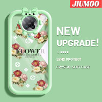 เคส JIUMOO สำหรับ Xiaomi Poco F2 Pro Redmi K30 Pro เคสซูมได้เต็มหน้าจอลายดอกไม้สีสันสดใสน่ารักมอนสเตอร์ตัวน้อยเคสซิลิโคนเลนส์กล้องถ่ายรูปแบบนิ่มใสกันกระแทกแบบใสง่าย