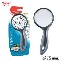 แว่นขยาย Maped (มาเพ็ด) ขยายได้ 3 เท่า magnifying glass เส้นผ่าศูนย์กลาง 75 มม. รหัส MA/039300 (1ชิ้น) พร้อมส่ง