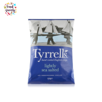 Tyrrells Lightly Sea Salted Crisps 150gm ไทร์เรลส์ มันฝรั่งแผ่นทอดกรอบคลุกเกลือทะเล 150กรัม