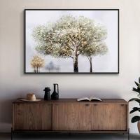 Arthyx หนาเนื้อบทคัดย่อต้นไม้สีทองภาพวาดสีน้ำมันบนผ้าใบ-Modern Home Decor Wall Art รูปภาพสำหรับห้องนั่งเล่น