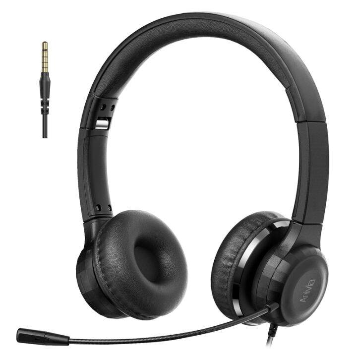 Anivia A7 Computer Headset with Noise Cancelling Microphone  Jack for Office  Phone Laptop On-Ear Wired Game Headphones 