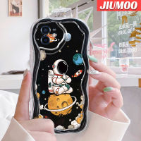 เคส JIUMOO สำหรับ iPhone 12 12 Pro 12 Mini 12 Pro Max เคสลายการ์ตูนรูปนักบินอวกาศเนื้อครีมขอบคลื่นกันกระแทกแบบใสนิ่มเคสมือถือโปร่งใสลายกล้องถ่ายรูปฝาครอบป้องกันซิลิกาเจลที่สร้างสรรค์