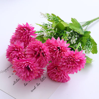 เซตดอกเบญจมาศและดอกดอกไม้พลาสติกเตี๊ยมบูชายัญดอกไม้ประดิษฐ์ของตกแต่งสุสานดอกไม้ผ้าไหมกวาดตกแต่ง