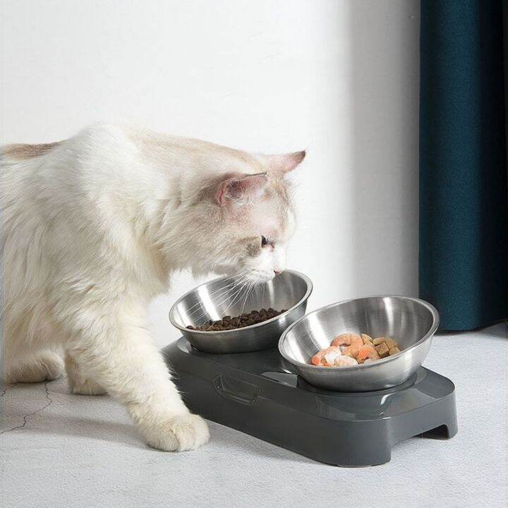 GOIDF With Stand Stainless Steel Cat Bowl NonSlip Adjustable