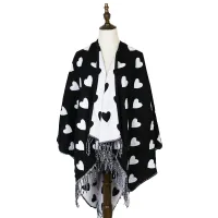 Winter Women Poncho Shawls Cashmere Wool Wraps Tassel Love Fashion Outwear Pashmina Muffler Tippet