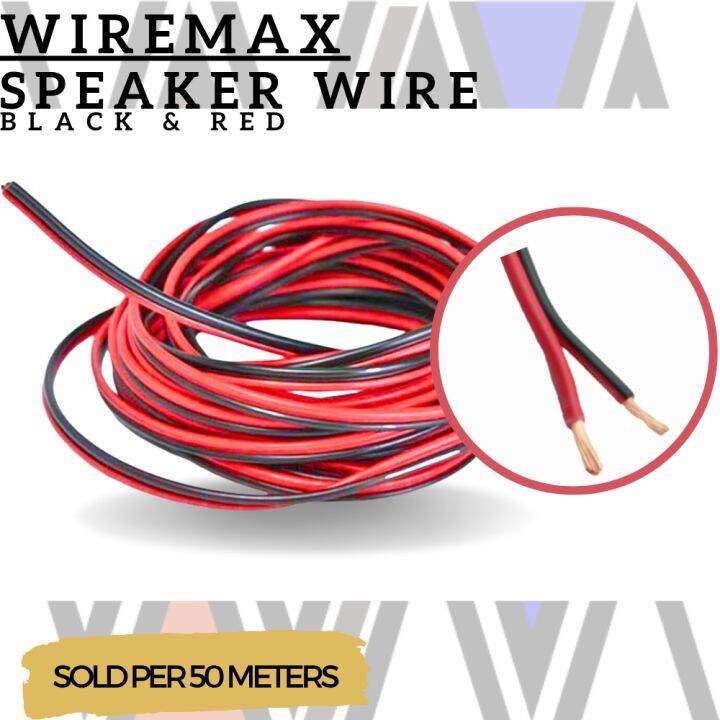 WIREMAX Speaker Wire Black and Red Size 16/2, 18/2, and 22/2 Sold Per