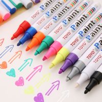 [HOT BYIIIXWKLOLJ 628] 8สี/ชุดกล่องไม่ปากกาทาสีเช็ดออกปากกาทำเครื่องหมายหยาบไม่จางหายทาสีภาพสีปากกาแต้มสีอุปกรณ์ศิลปะพู่กัน