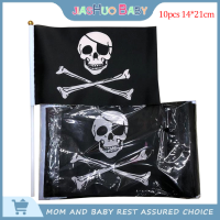 JiaShuo Baby Toy 10pcs Skull และ CROSS crossbones Jolly Roger โจรสลัด Hand FLAG 21x14cm