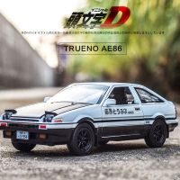 1:28 INITIAL D AE86 Alloy Car Model Diecasts Toy Vehicles With Sound Light Pull Back Car Collection Kids Toys Xmas Gift