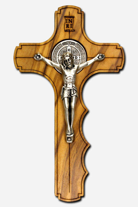 Holding Cross with Saint Benedict Medal 12cm - Olive Wood Italy | Lazada PH