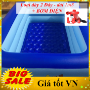 Bể bơi bơm hơi 3 tầng hình chữ nhật dài 1m8 cỡ lớn cho trẻ em và người lớn