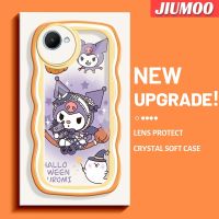 JIUMOO เคสสำหรับ Realme C30 C30s Narzo 50i Prime Case แฟชั่น Kuromi ดีไซน์ใหม่สีสันสดใสขอบครีมน่ารักเคสมือถือกันกระแทกแบบใสนิ่มเคสโปร่งใสลายกล้องถ่ายรูปสร้างสรรค์เรียบง่ายอ่อนโยนป้องกัน